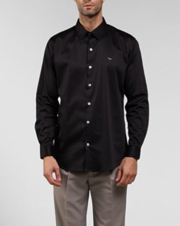 CAMISA DE ALGODÓN DEEP BLACK (Modern Fit)